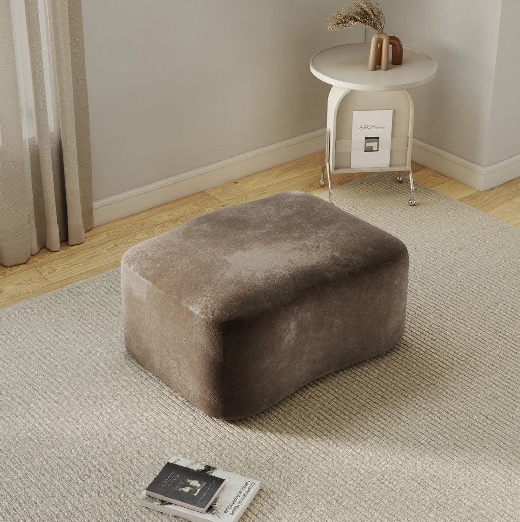 Pouf ottomano 96x69x45 cm marrone; senza montaggio; rivestimento in velluto