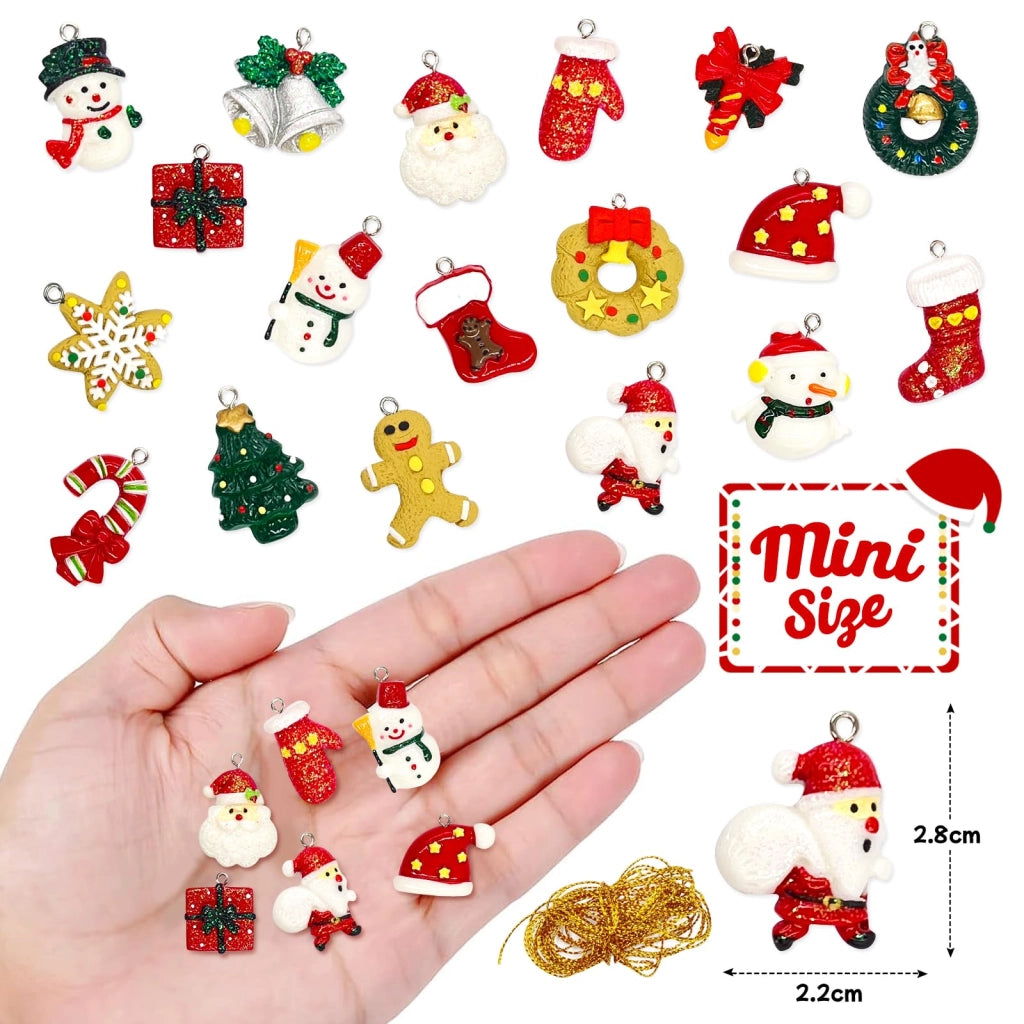 18 miniature figure in resina, decorazioni natalizie, colorate