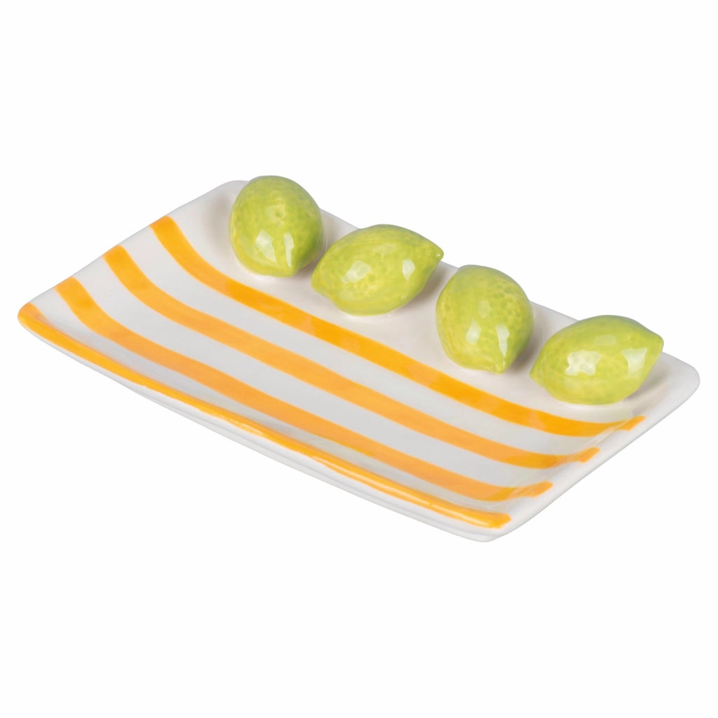 Piastrella decorativa in Vetroceramica, motivo limone, 15 x 8,5 cm, collezione "Fruit Life"