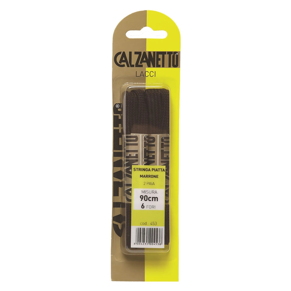 LACCI PIATTI cm.90 marroni - blister 2 paia