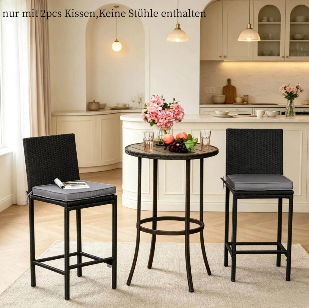 Set di 2 cuscini per sedie da giardino grigio scuro 45 x 45 cm