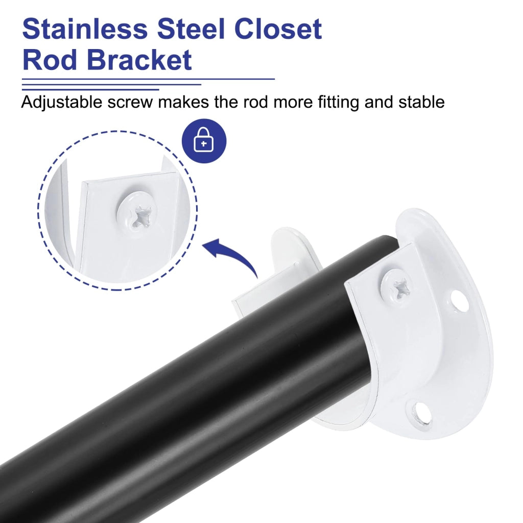 Supporti terminali per aste appendiabiti, 4 pezzi, acciaio inossidabile, 32 mm, colore bianco