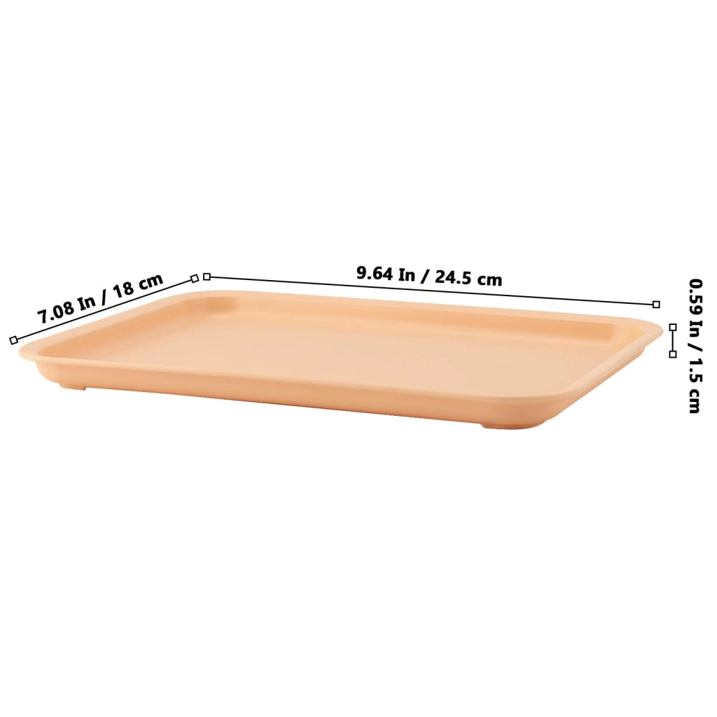 Vassoi in plastica, confezione da 8 pezzi, colorati, dimensioni 24,5x18x1,5 cm, forma rettangolare