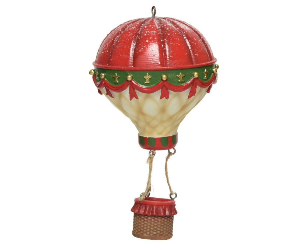 Mongolfiera rossa h.80cm con glitter