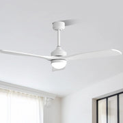 Ventilatore da soffitto bianco con luce LED; motore DC silenzioso e telecomando
