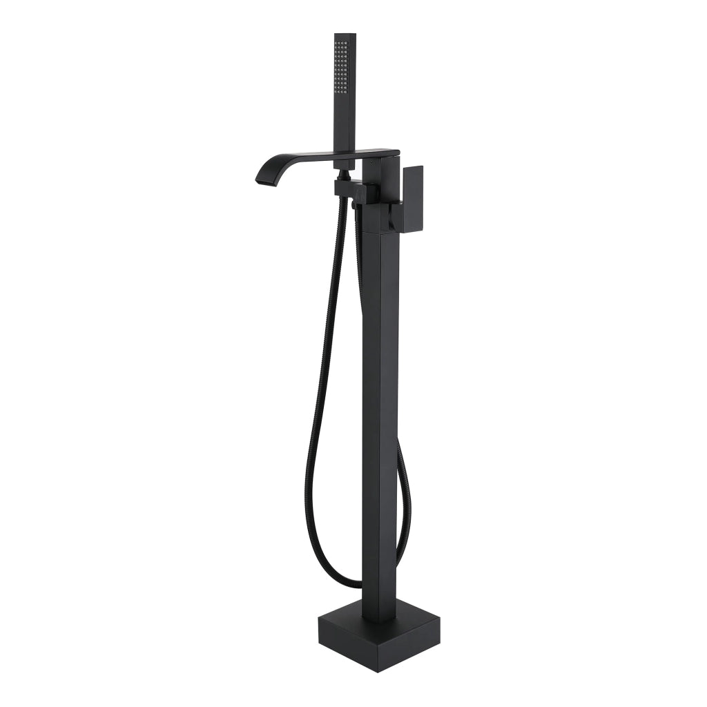 Miscelatore per vasca da bagno freestanding, in ottone massiccio, colore nero, con doccetta