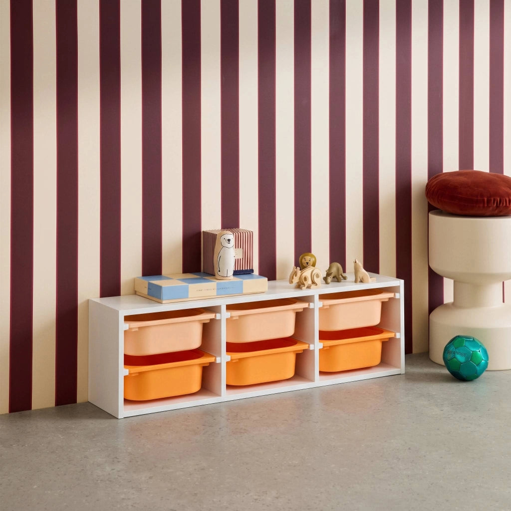 Mobile per bambini con 6 contenitori colorati, arancione