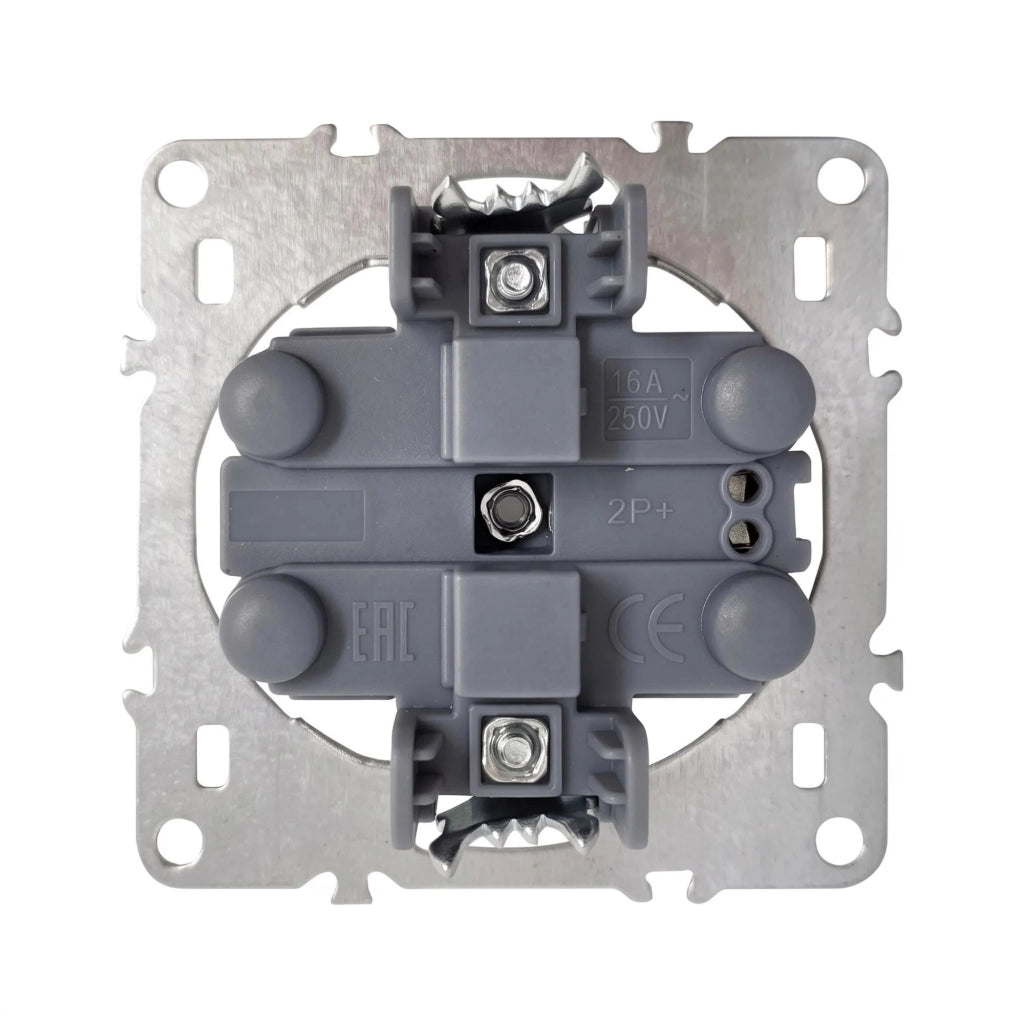Presa Doppia Con Messa A Terra E Placca Oste Jnh002-g Beige