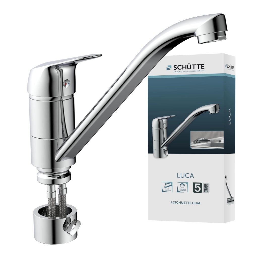 Rubinetto da cucina, smontabile, cromato, adatto per davanzali, girevole a 360°