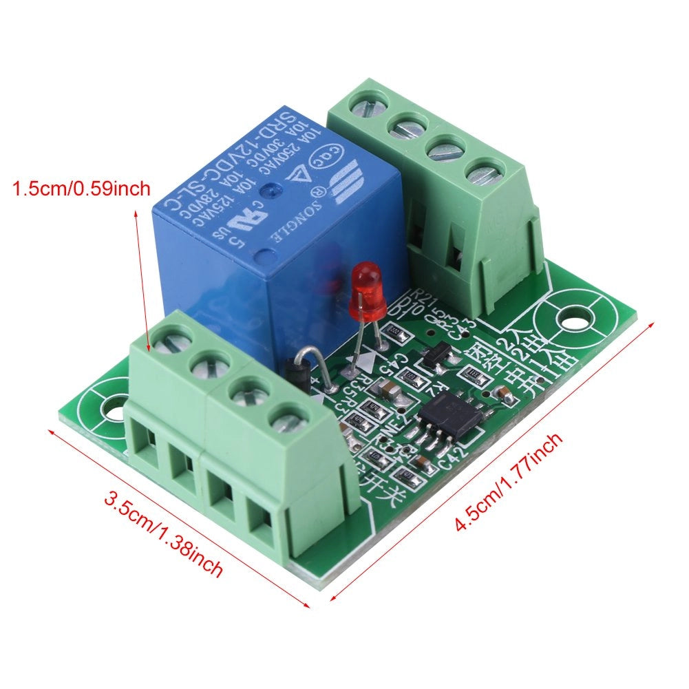 Modulo relè bistabile a 12V DC, 1 canale, con trigger, interruttore