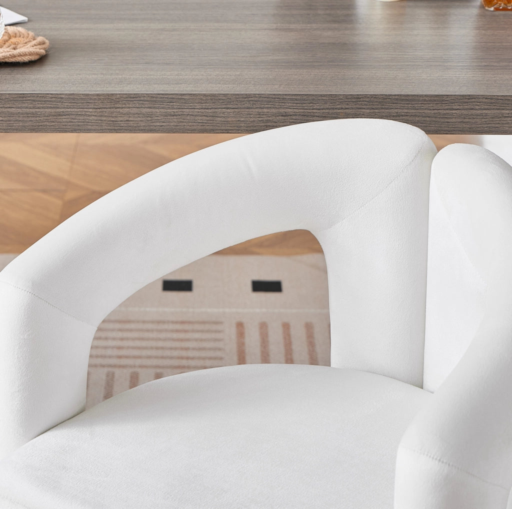 Sedia da pranzo in velluto beige con braccioli, 150 kg