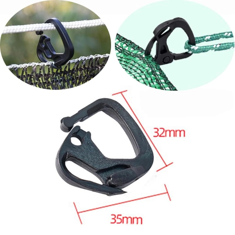 Clip per rete ombreggiante, 100 pezzi, con gancio, in plastica, 3,5 cm