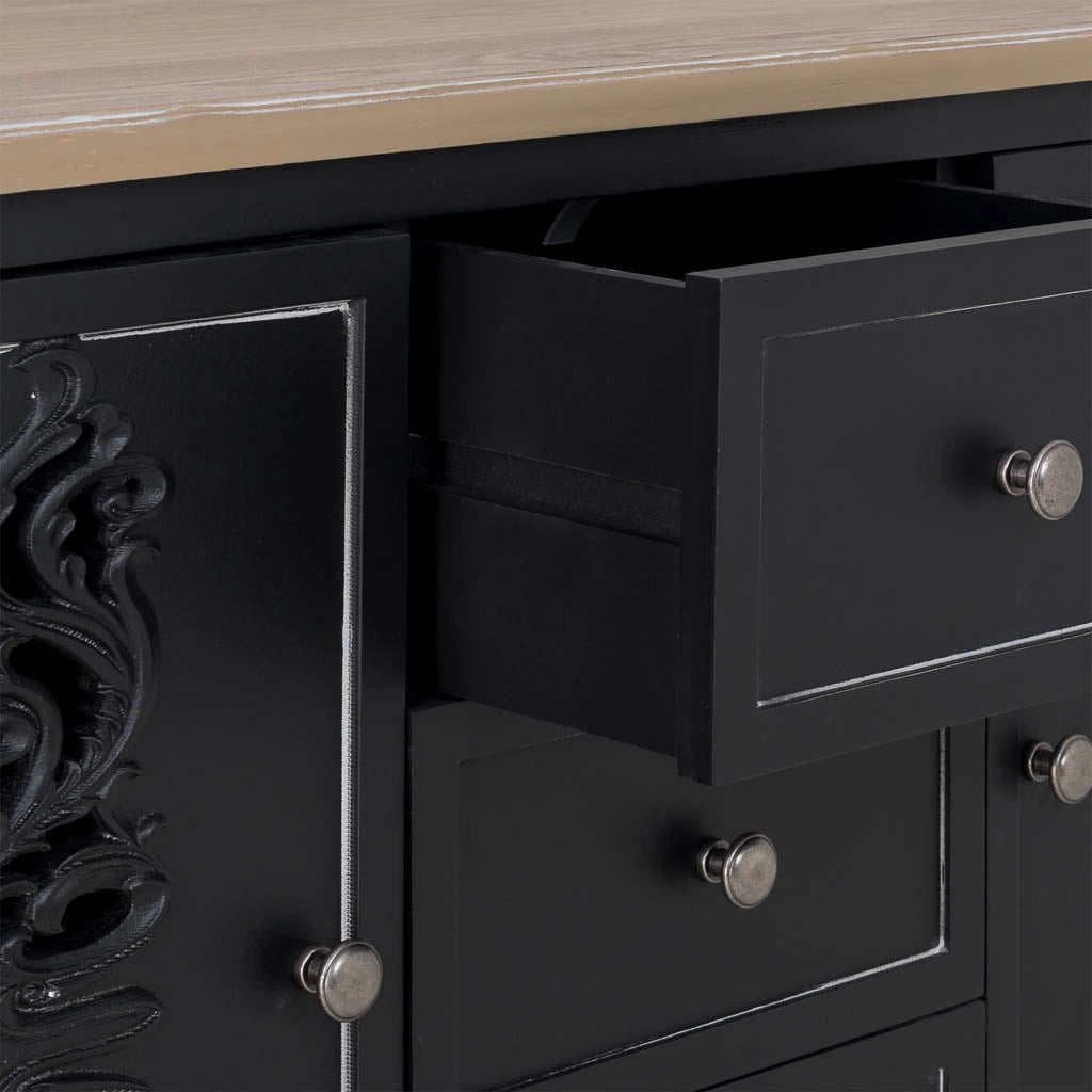 Credenza in legno nero 100x40x86h cm