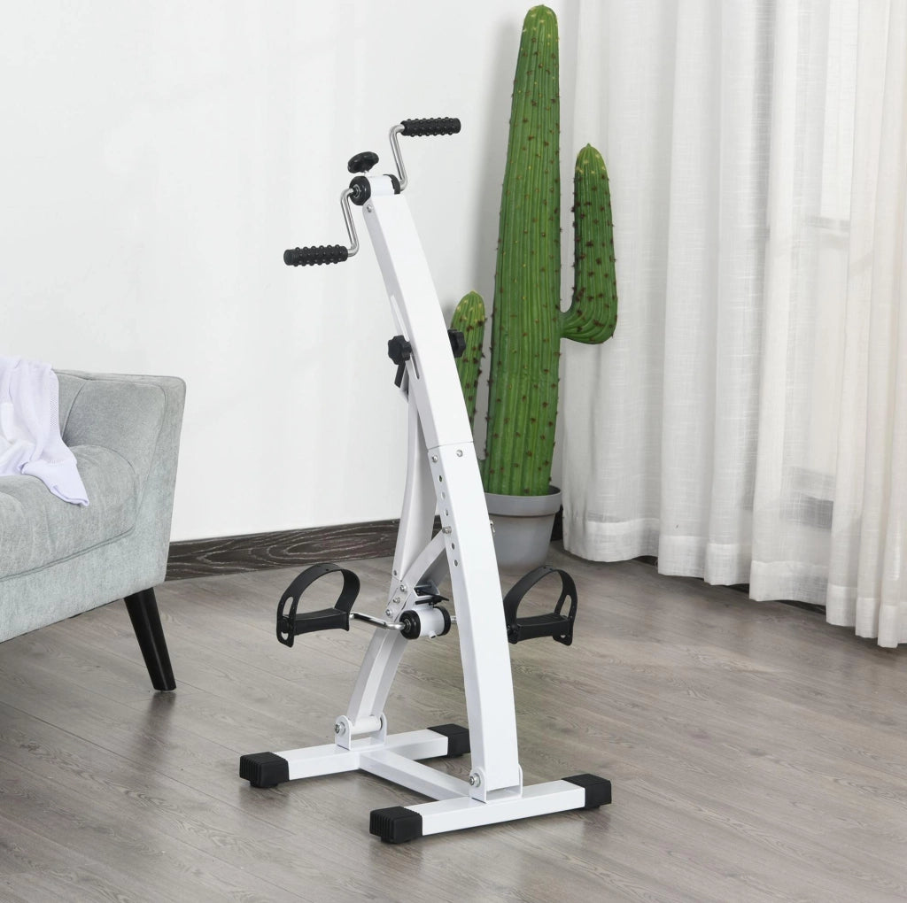 Pedaliera per braccia e gambe con display LED, bianca, 40 × 42,5 × 100 cm