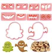 Set di formine per biscotti a tema Halloween, 10 pezzi, in plastica, stampate in 3D