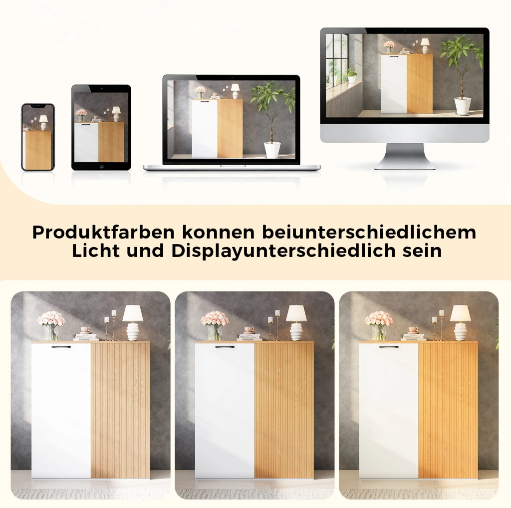 Set ufficio bianco e rovere con scrivania da 140 cm e archivio