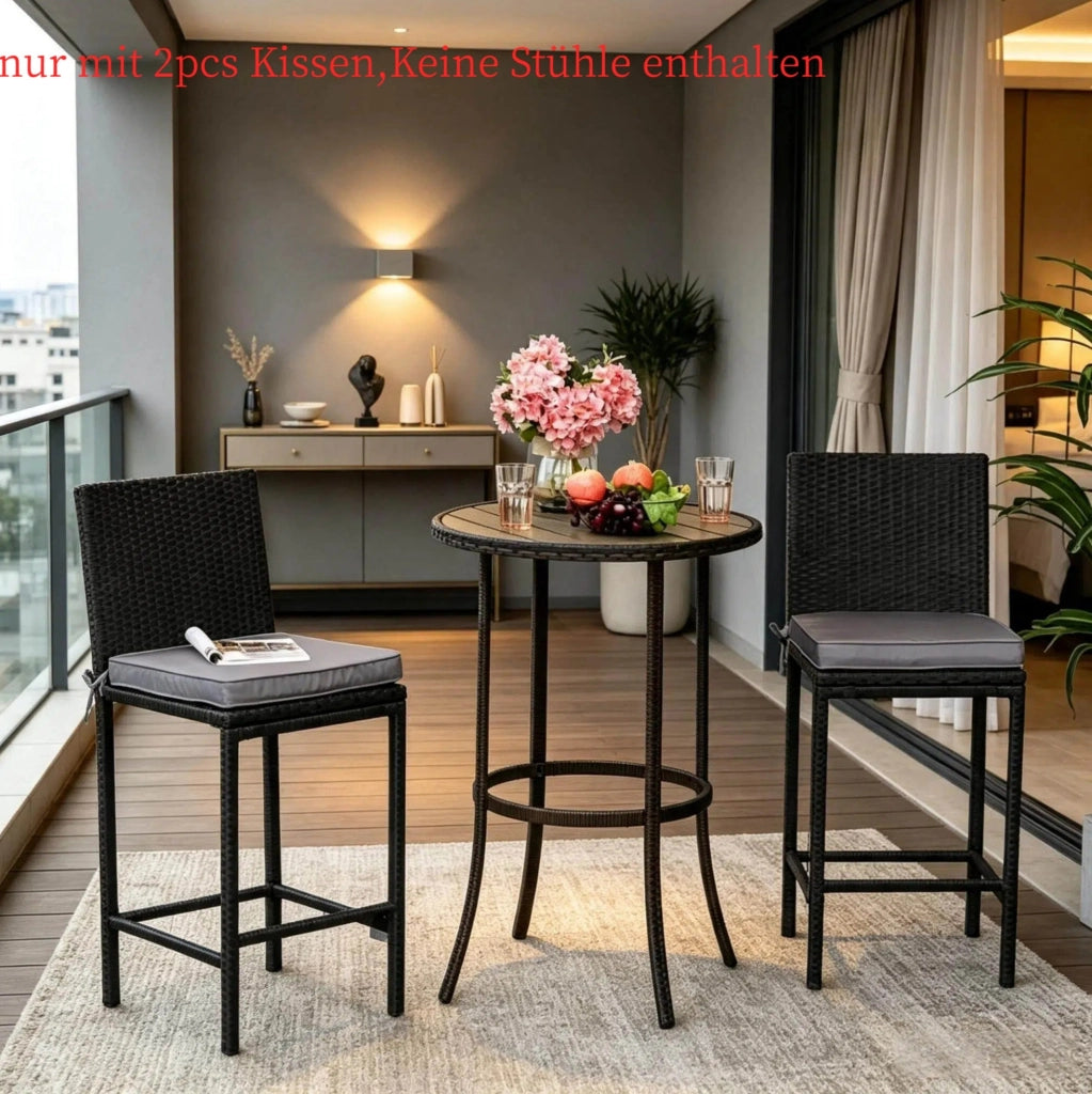 Set di 2 cuscini per sedie da giardino grigio scuro 45 x 45 cm