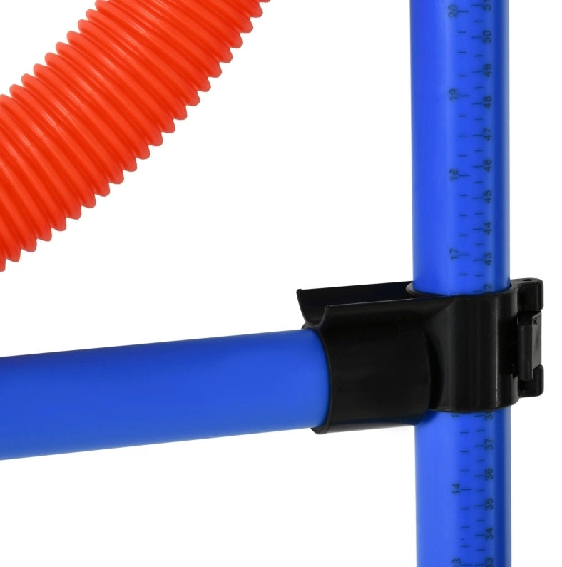 SET Agility per cani con slalom, ostacoli e anello, altezza regolabile, blu