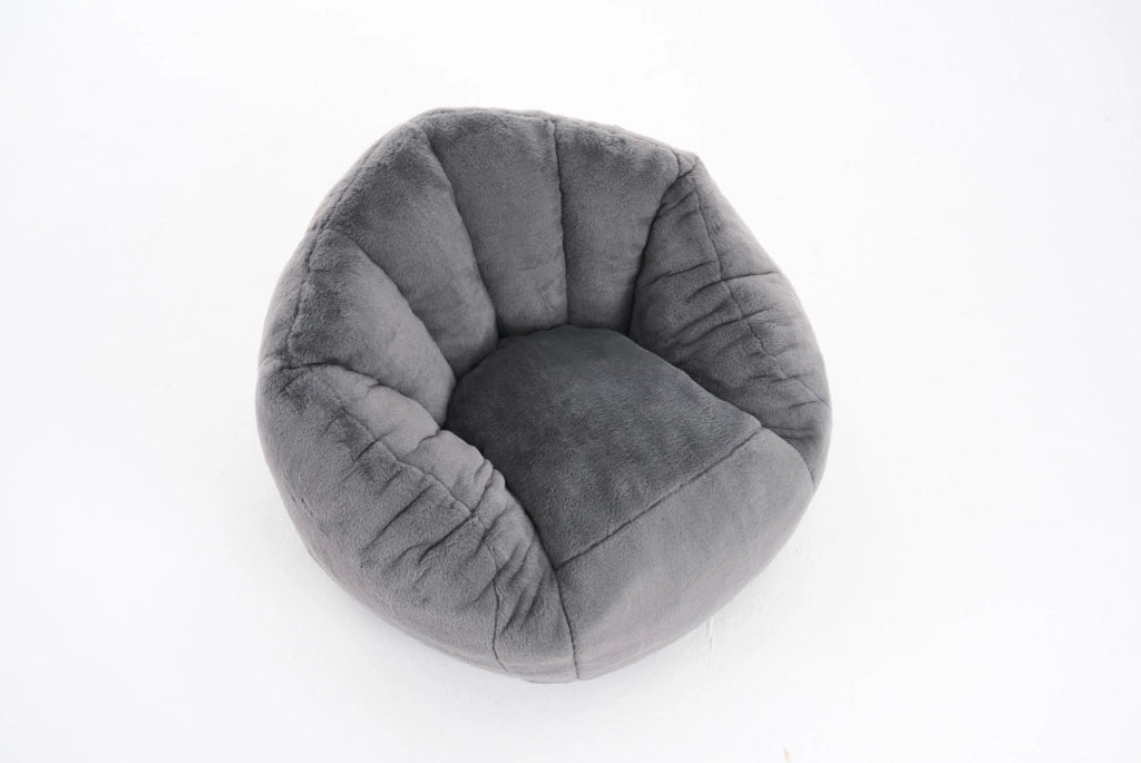 Poltrona a sacco per bambini 75x70x52 cm poliestere grigio chiaro