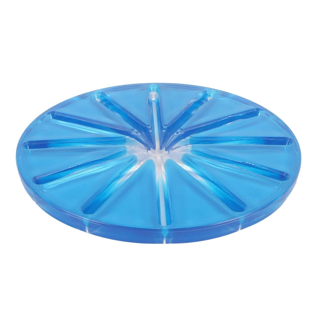 Spazzola rotonda per pulizia di frullatori, 14 cm, blu, con protezione antischizzi