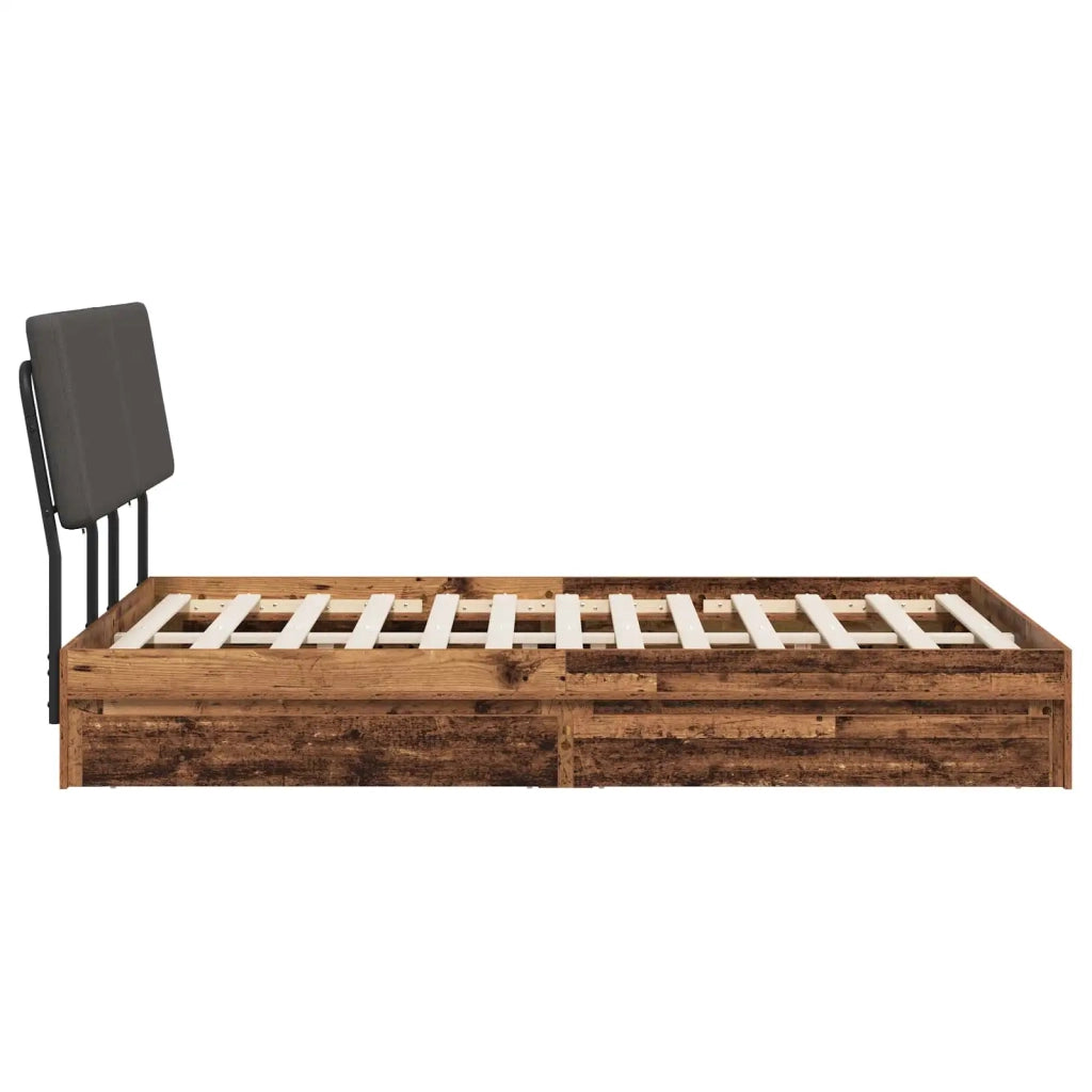 Letto matrimoniale con testiera Legno vecchio e grigio scuro 3439316