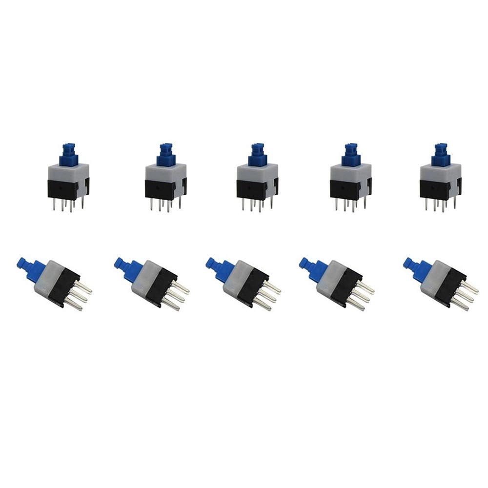 Set di 150 interruttori a pulsante DPDT a 6 pin, con dimensioni da 5,8 a 8,5 mm, completo di coperture