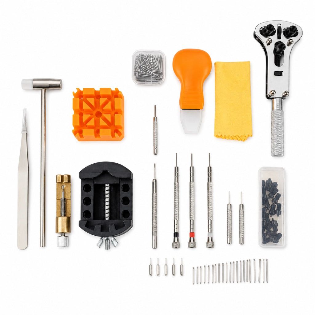 Kit riparazione orologi 168 pezzi con custodia