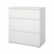Cassettiera in Kit Bianca 76,8 x 40 x h 83,7 cm a 3 Cassetti con Guide in Acciaio Nova
