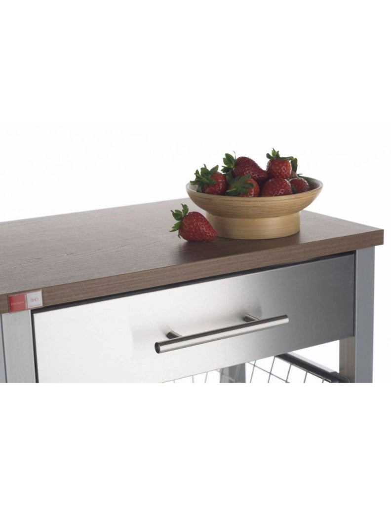 Carrello da cucina ONDA ALUMINIUM con ruote e 3 cestelli