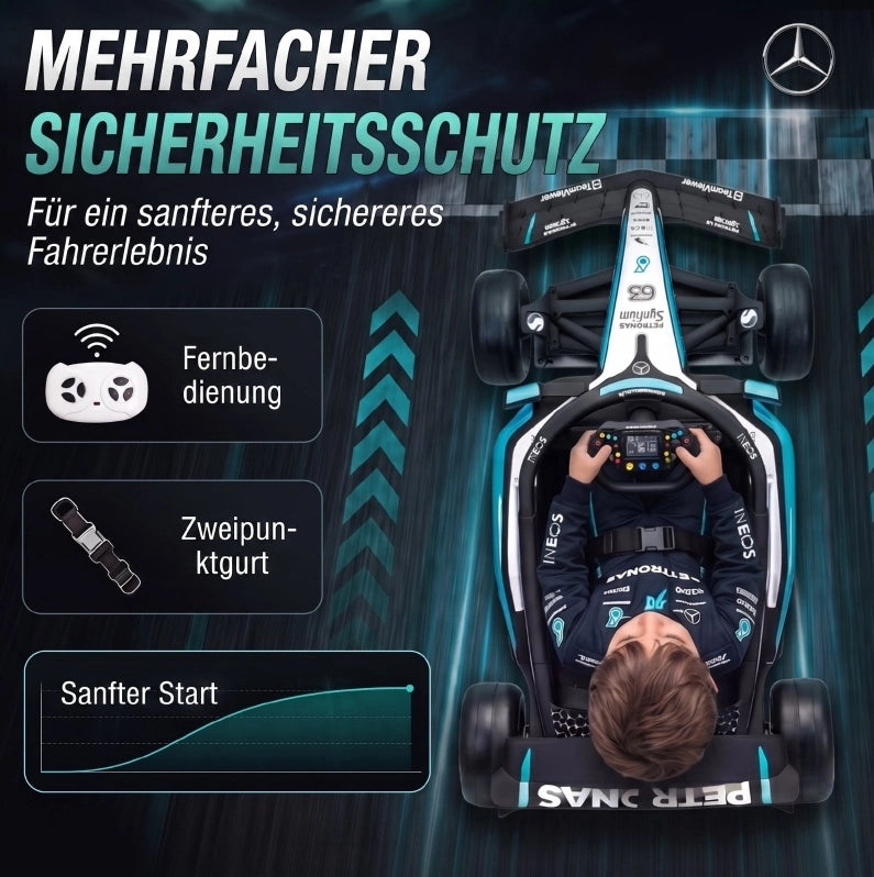 Go-kart elettrico Mercedes-AMG F1 12 V con telecomando