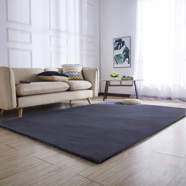 Tappeto in peluche a forma di coniglio grigio scuro, 160 x 220 cm, denso, morbido, 20 mm, 2000 g/m²