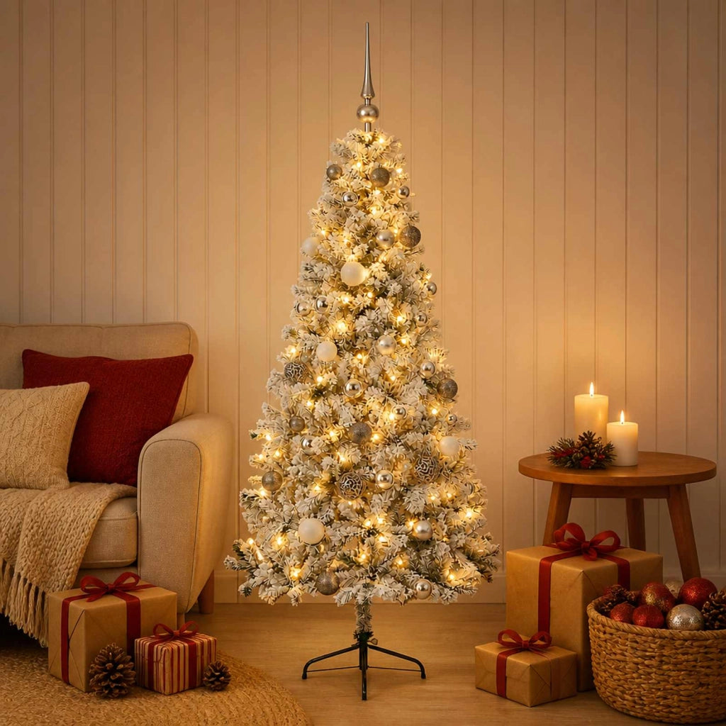 Albero di Natale artificiale con palline 120 cm 150 LED 3460880