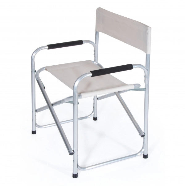 Sedia regista in alluminio avorio cm 47x57x78h