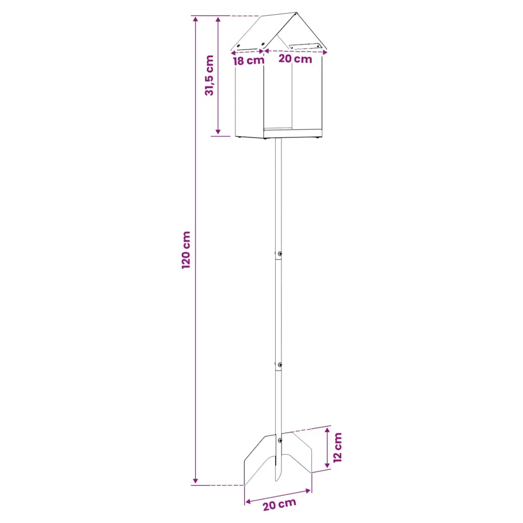 Mangiatore per Uccelli Acciaio Nero 8014182