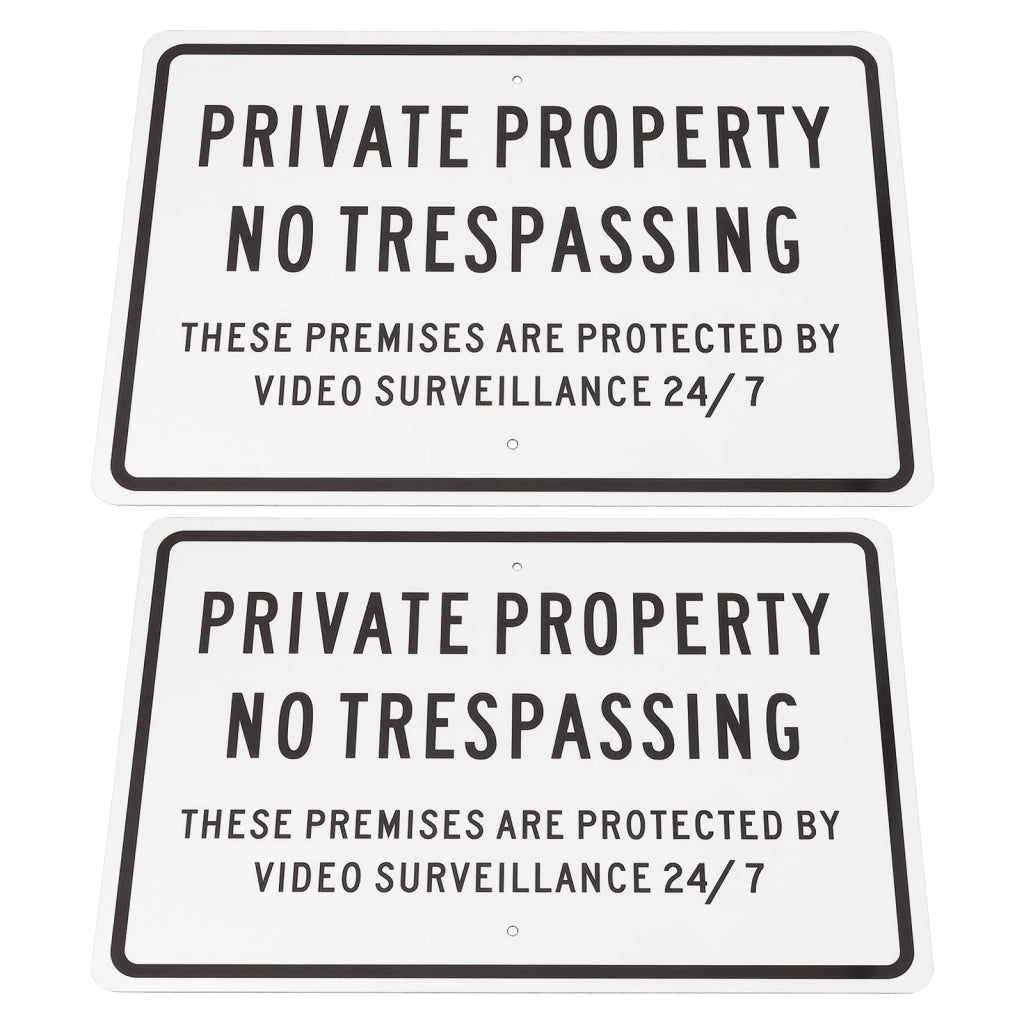 2 cartelli "Proprietà Privata" da 20x30 cm, in alluminio riflettente