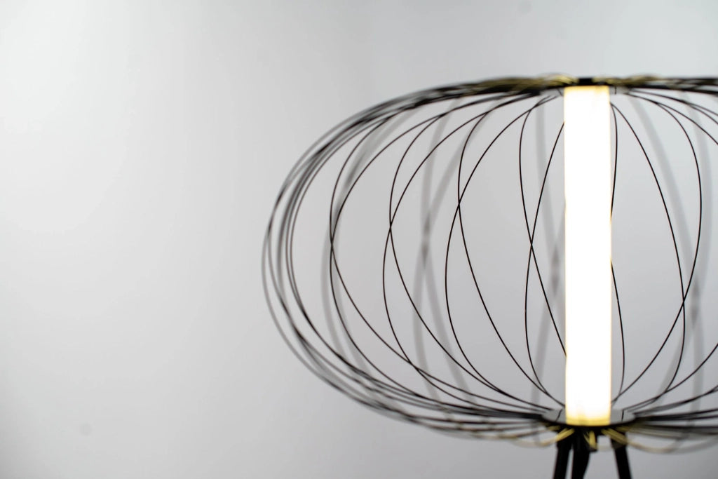 Lampada led da terra MAGDA nero
