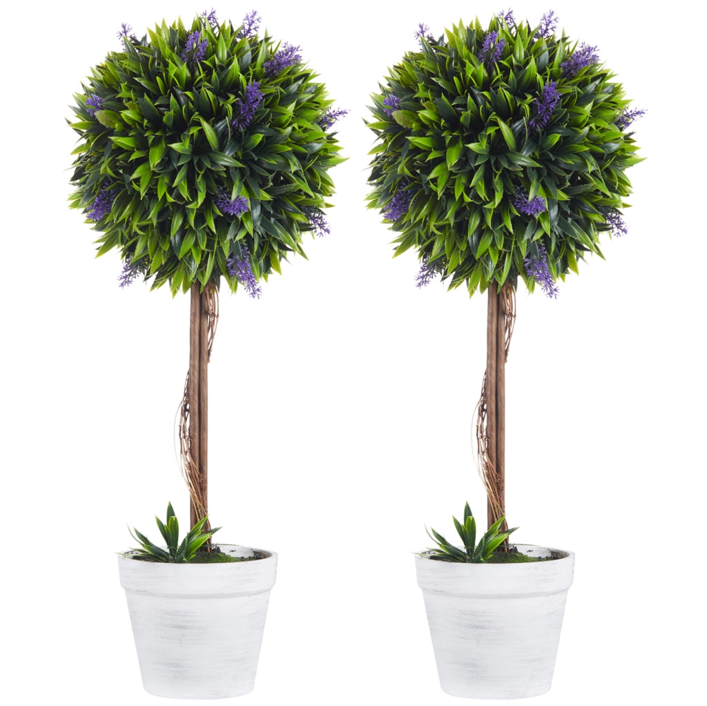 PIANTA ARTIFICIALE Lavanda 60 cm Verde in plastica Set da 2 pezzi