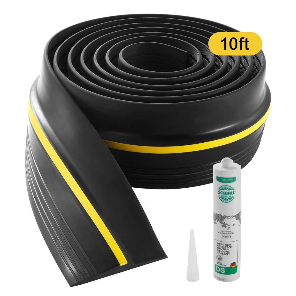 Guarnizione per soglia porta garage MH1925-10ft in PVC nero, 3,05 m x 89 mm, striscia di tenuta impermeabile e resistente alle intemperie