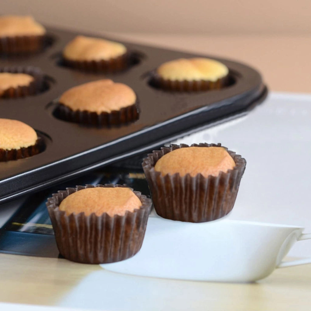 Stampi per mini cupcake, 1000 pezzi, color marrone, diametro 2,5 cm