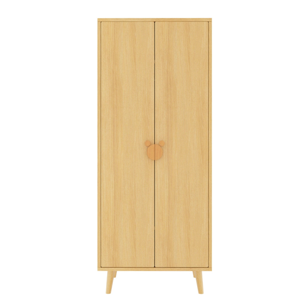 Armadio a due ante 70 x 55 x 170 cm con vano contenitore e piedini rialzati