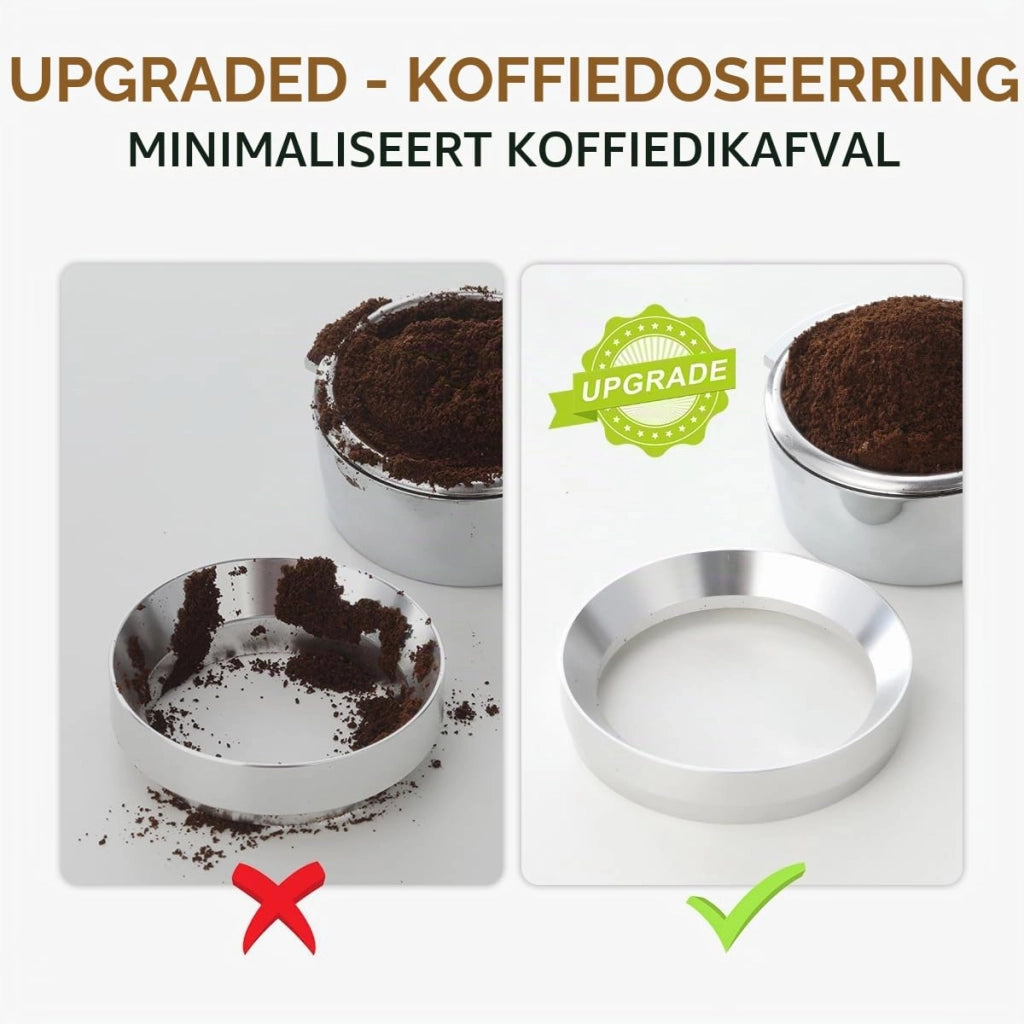 Dosatore per caffè, 58 mm, con imbuto magnetico, in alluminio
