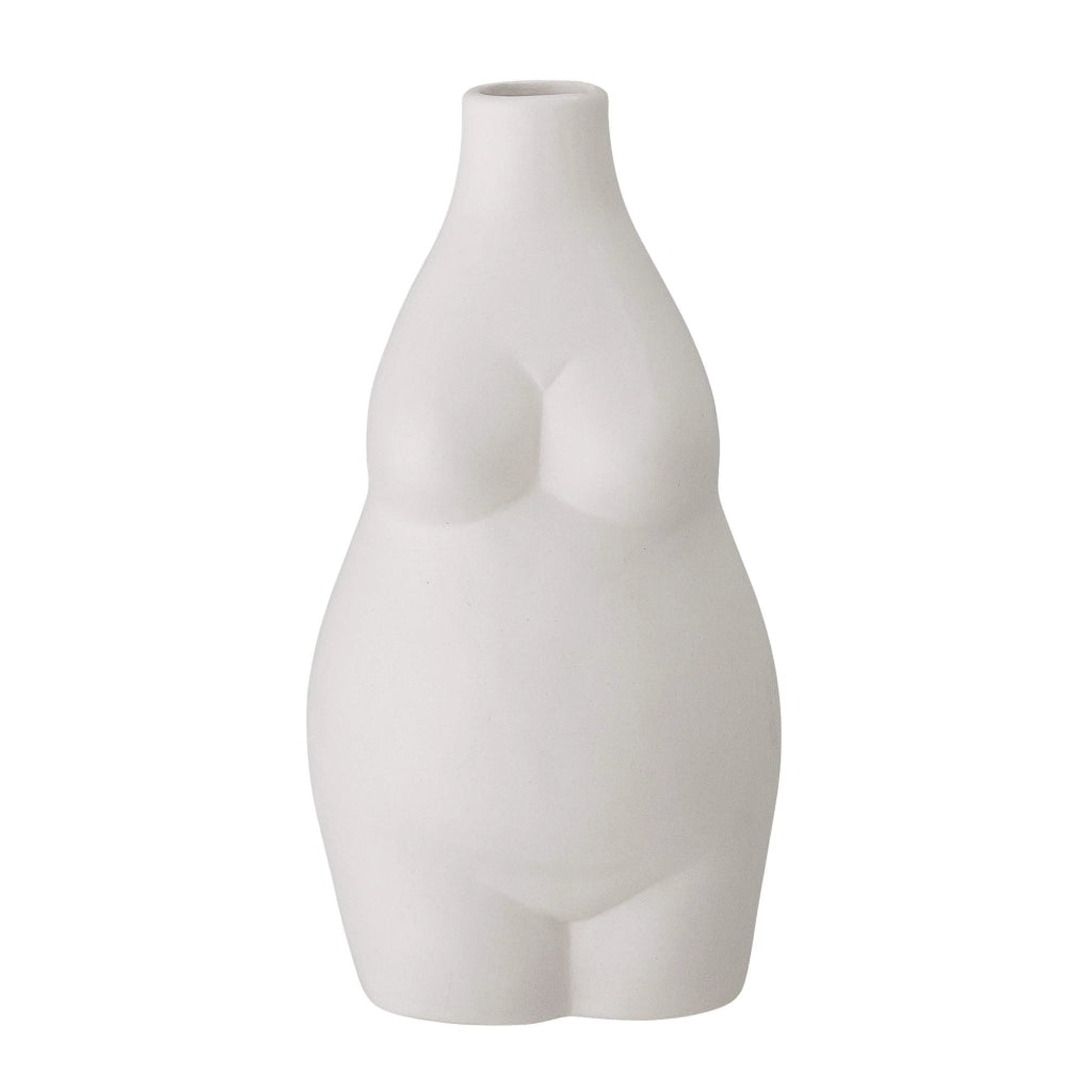 Vaso in Vetroceramica Elora, bianco, forma rotonda, altezza 35,5 cm