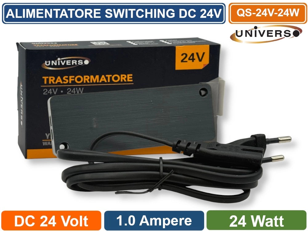 UNIVERSO QS-24V-24W ALIMENTATORE SWITCHING DC 24V 24W 1A 4 USCITE CON 1 INGRESSO SENSORE PER STRIP LED IP20