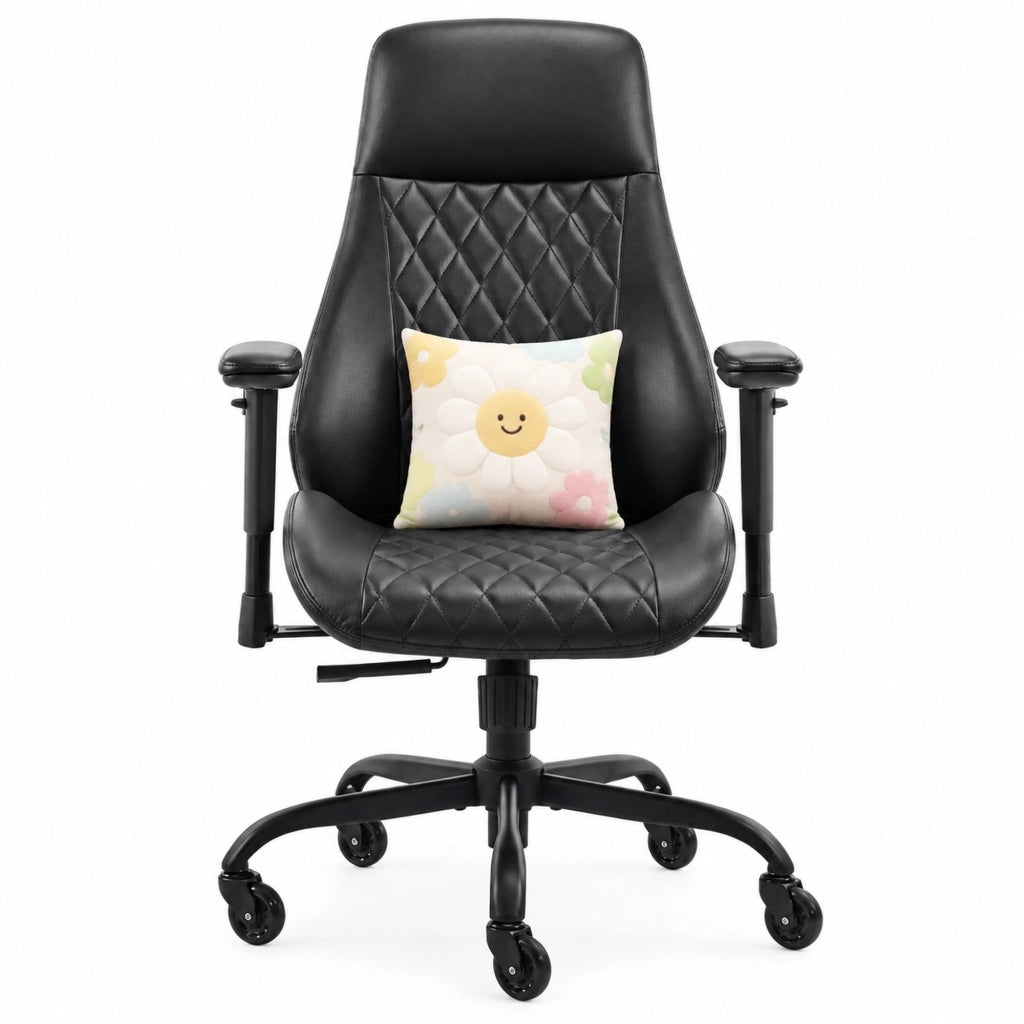Sedia da ufficio ergonomica nera con schienale alto