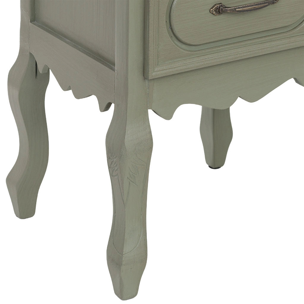 Comodino in legno verde 40x34,5x82h cm