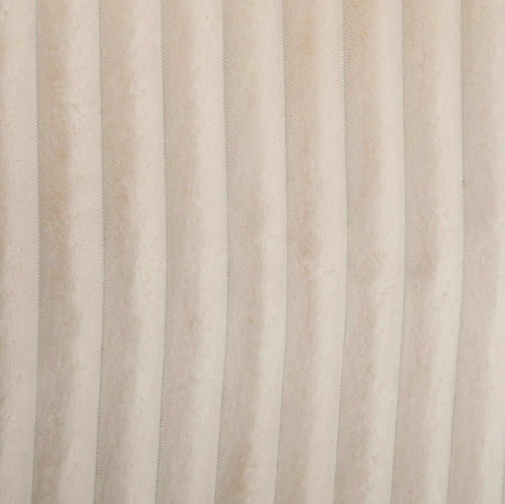Poltrona rotonda beige con poggiapiedi e 5 cuscini