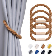 4 supporti magnetici per tende in legno, stile rustico