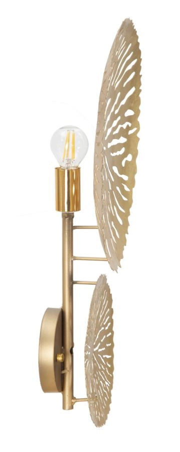 Applique da Parete in Acciaio Dorato dal Design Naturale Simple Glam Oro