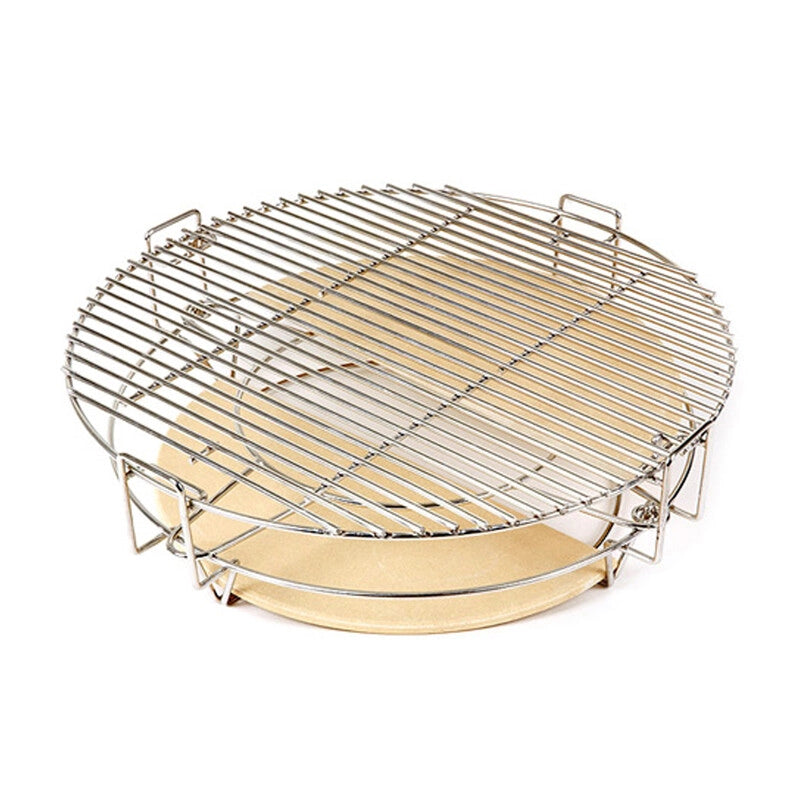Sistema di Cottura Divide et Impera per Barbecue Kamado con 2 Piastre in Ceramica