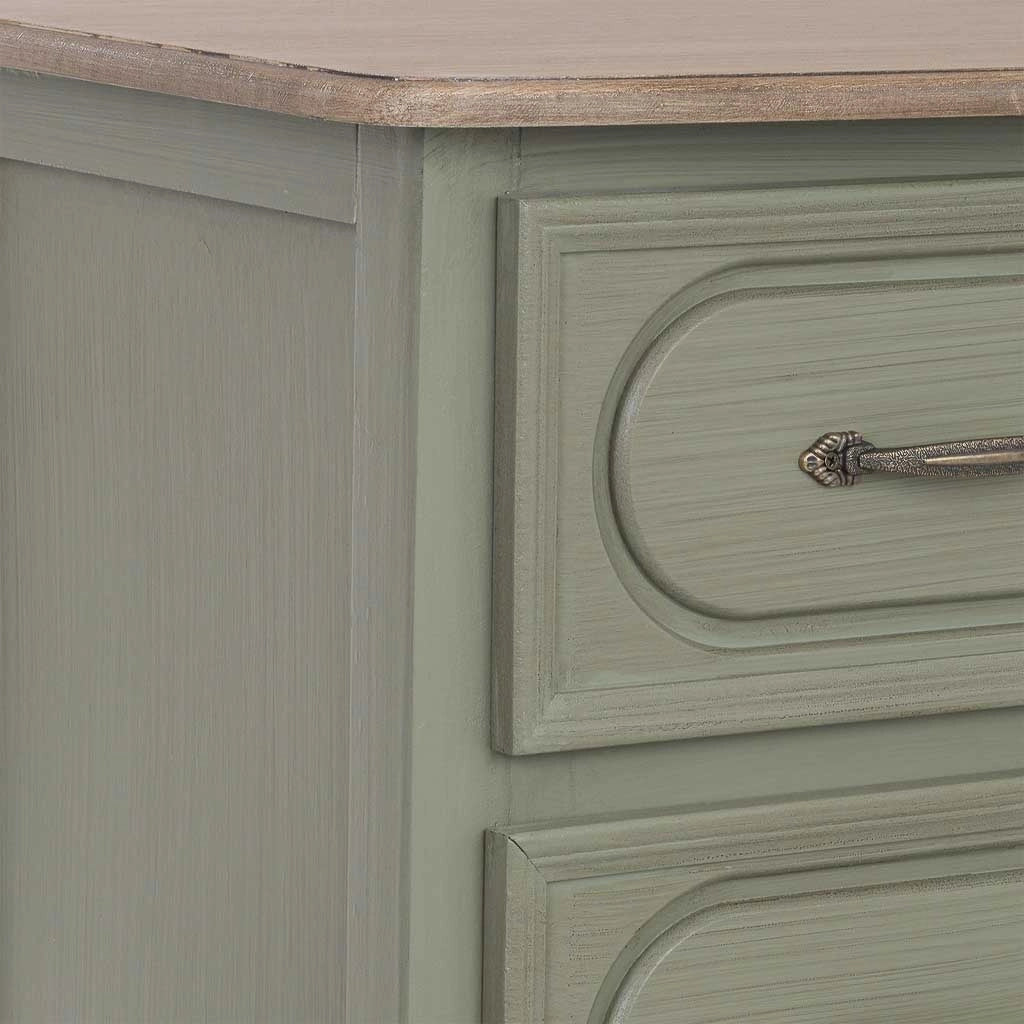 Comodino in legno verde 40x34,5x82h cm